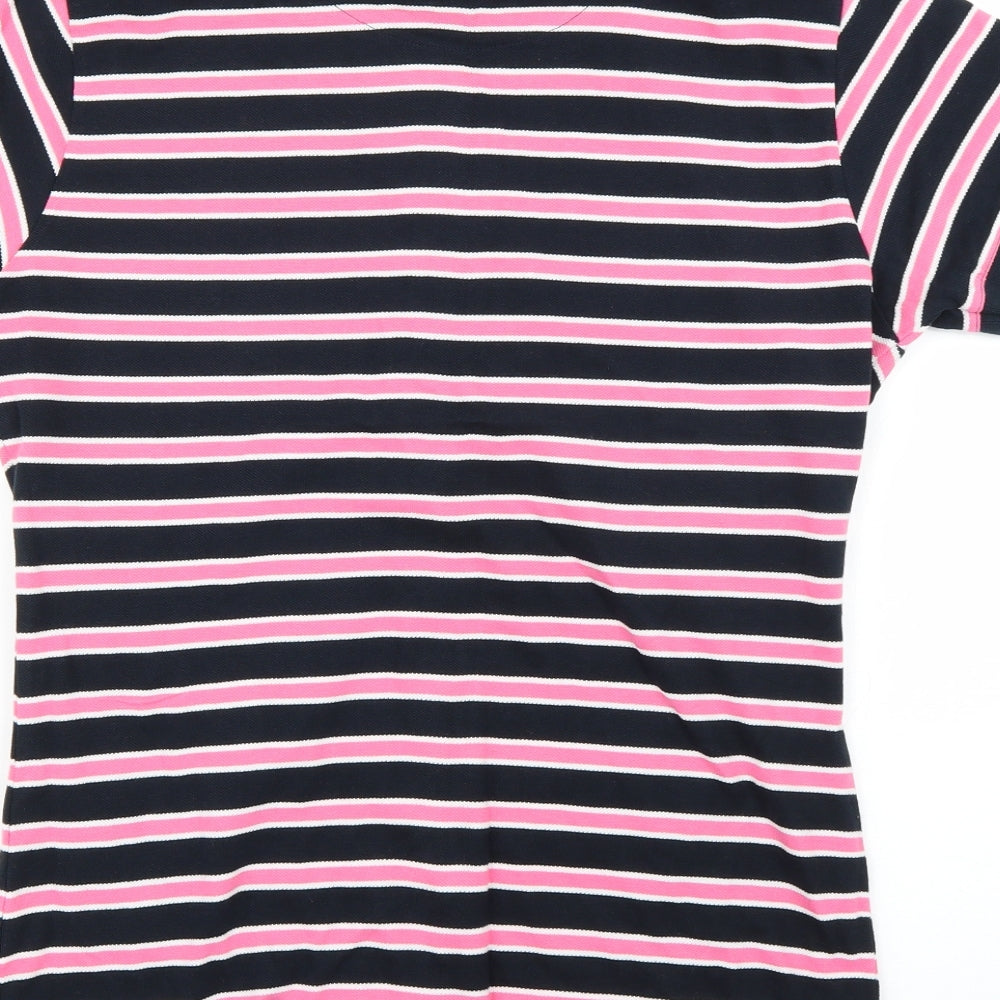 back swing Womens Multicoloured Striped  Basic Polo Size 16