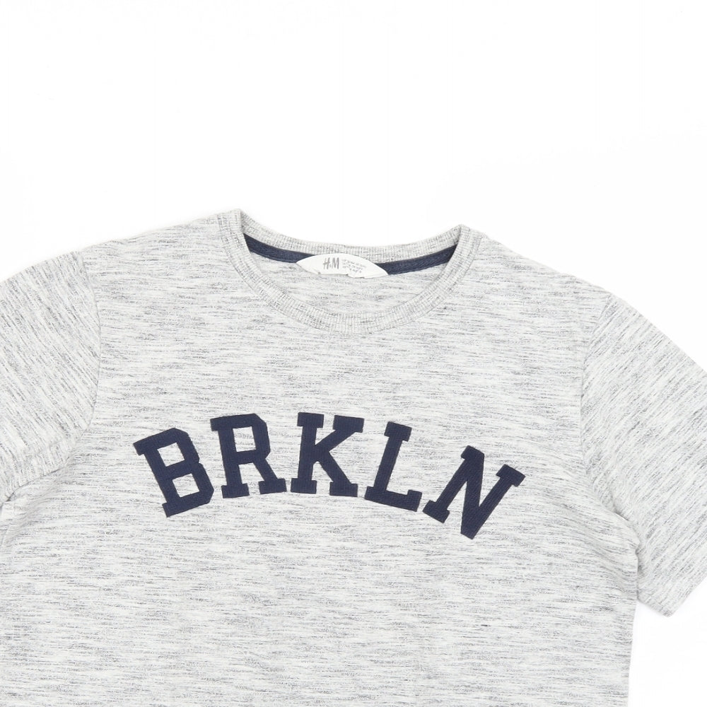 H&M Boys Grey   Basic T-Shirt Size 13-14 Years