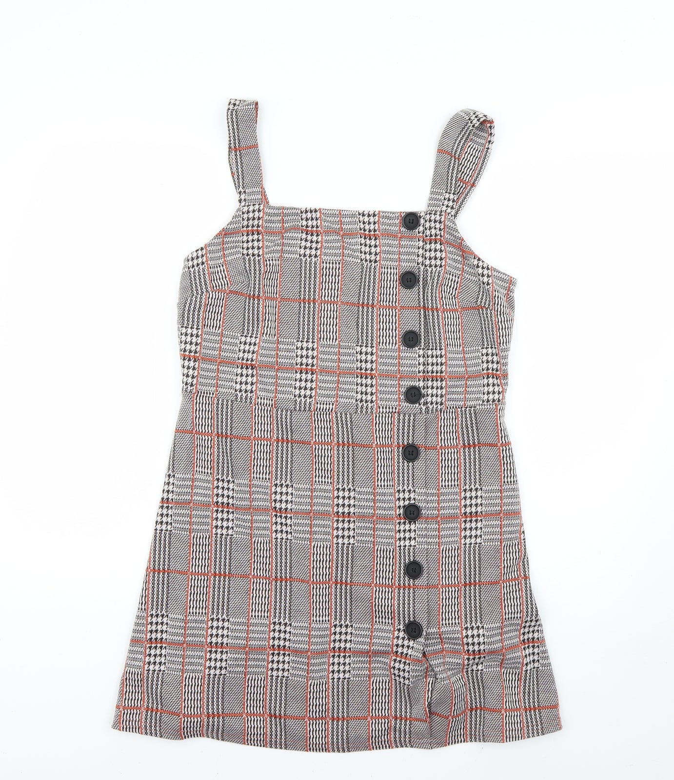 New Look Womens Multicoloured Check  Pinafore/Dungaree Dress  Size 14