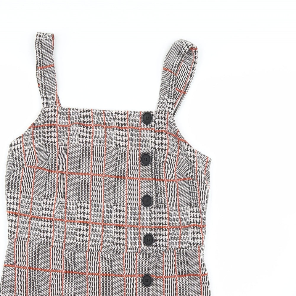 New Look Womens Multicoloured Check  Pinafore/Dungaree Dress  Size 14