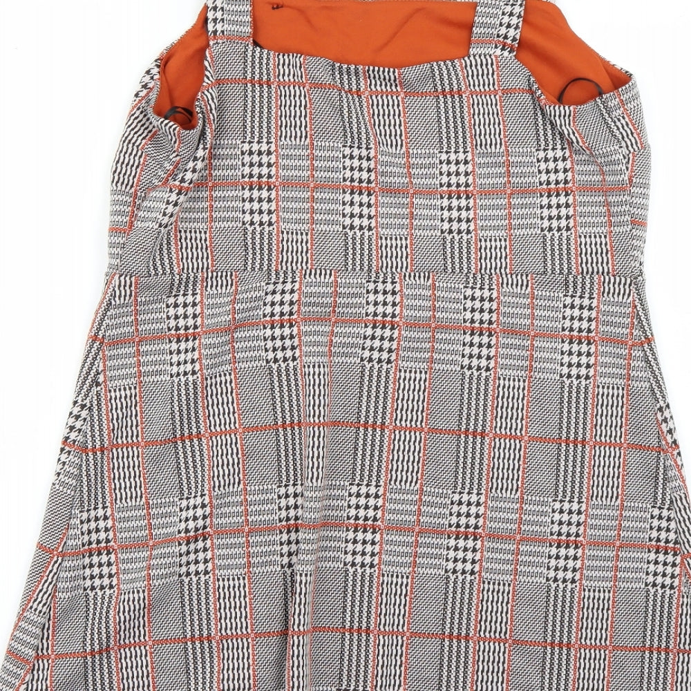 New Look Womens Multicoloured Check  Pinafore/Dungaree Dress  Size 14