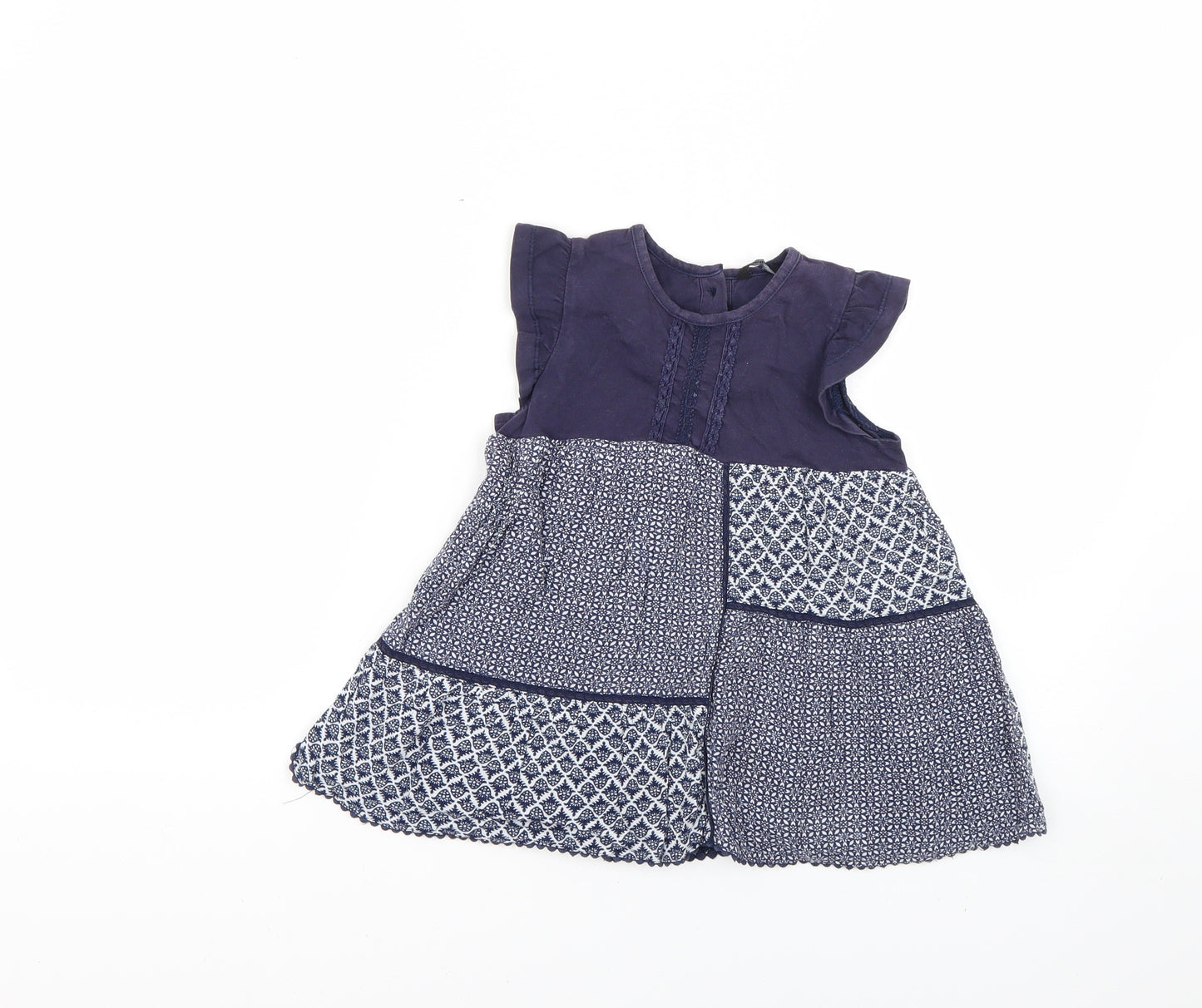 George Girls Blue Floral  Fit & Flare  Size 3-4 Years