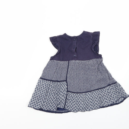 George Girls Blue Floral  Fit & Flare  Size 3-4 Years