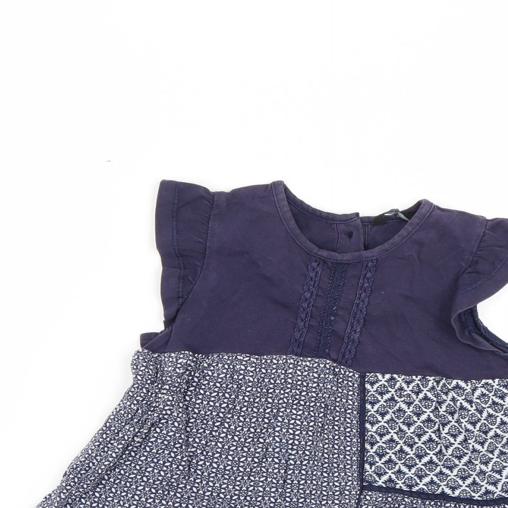 George Girls Blue Floral  Fit & Flare  Size 3-4 Years