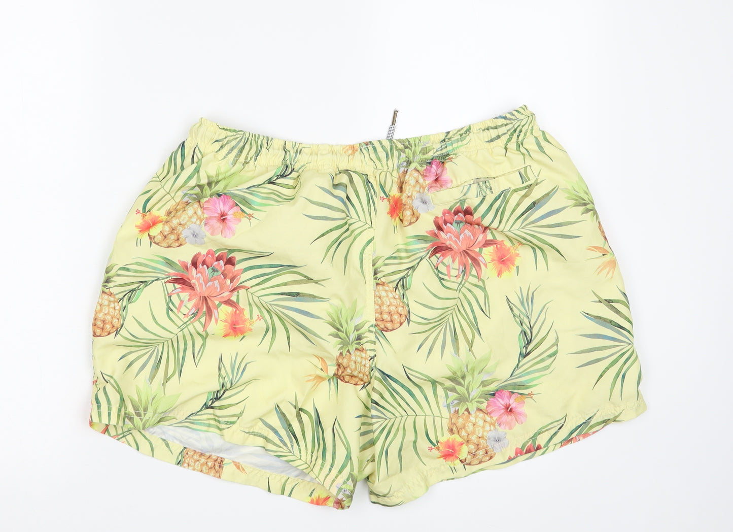 Primark Mens Yellow Paisley  Sweat Shorts Size XL