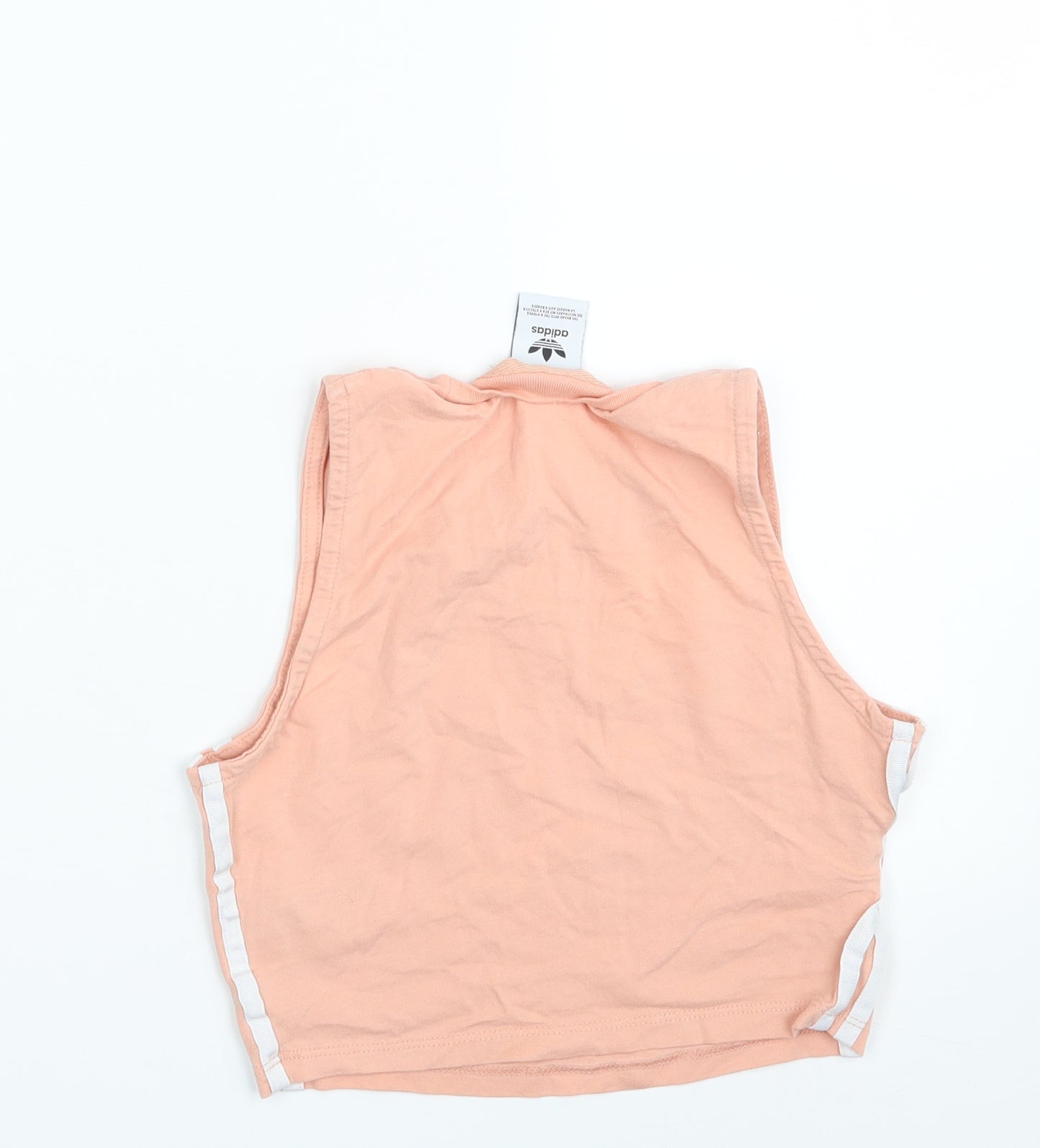 Adidas  Girls Pink Striped  Cropped Tank One Size