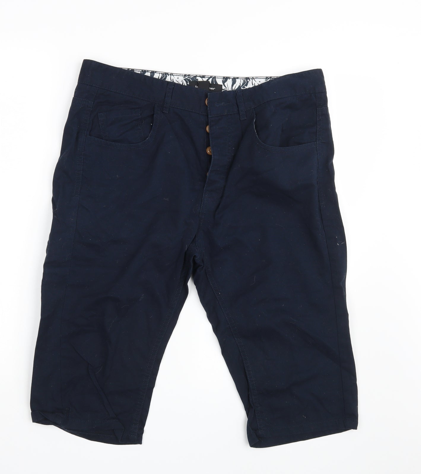Cedar Wood State Mens Blue  Denim Chino Shorts Size 34 in
