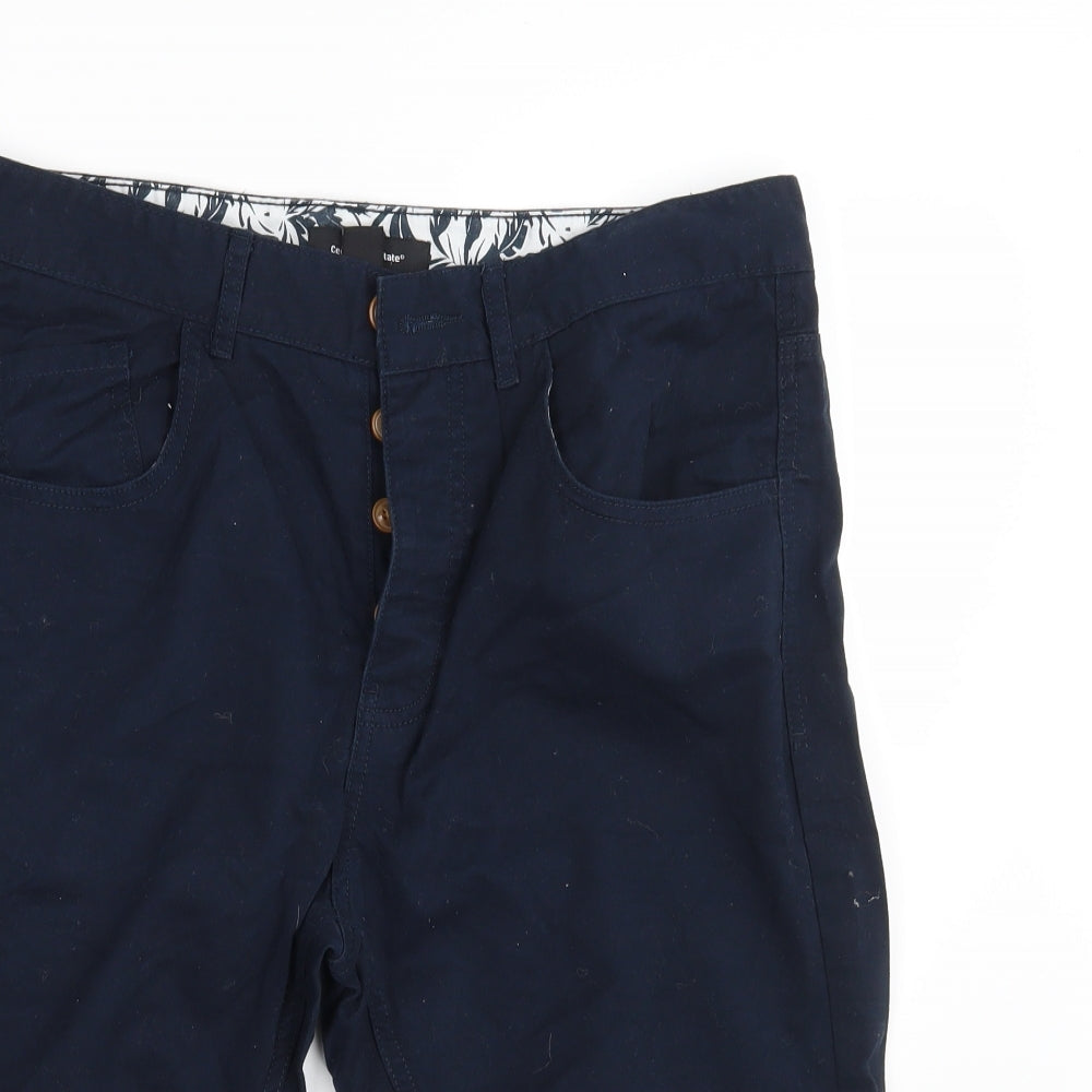 Cedar Wood State Mens Blue  Denim Chino Shorts Size 34 in