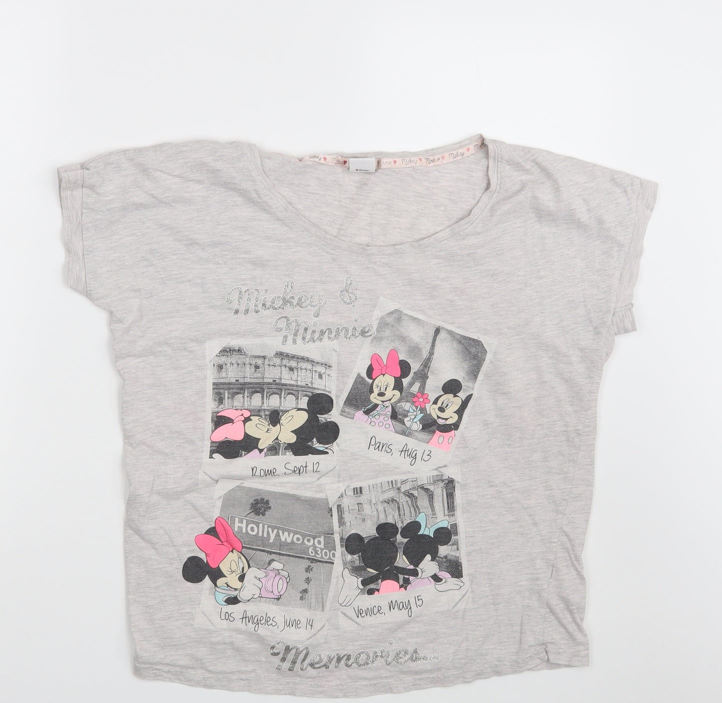 Disney Womens Grey   Basic T-Shirt Size 8