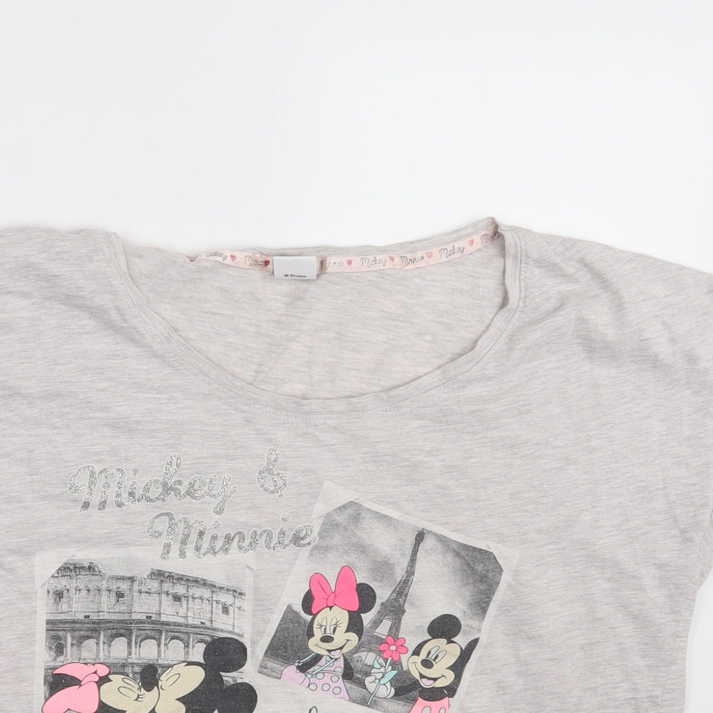 Disney Womens Grey   Basic T-Shirt Size 8