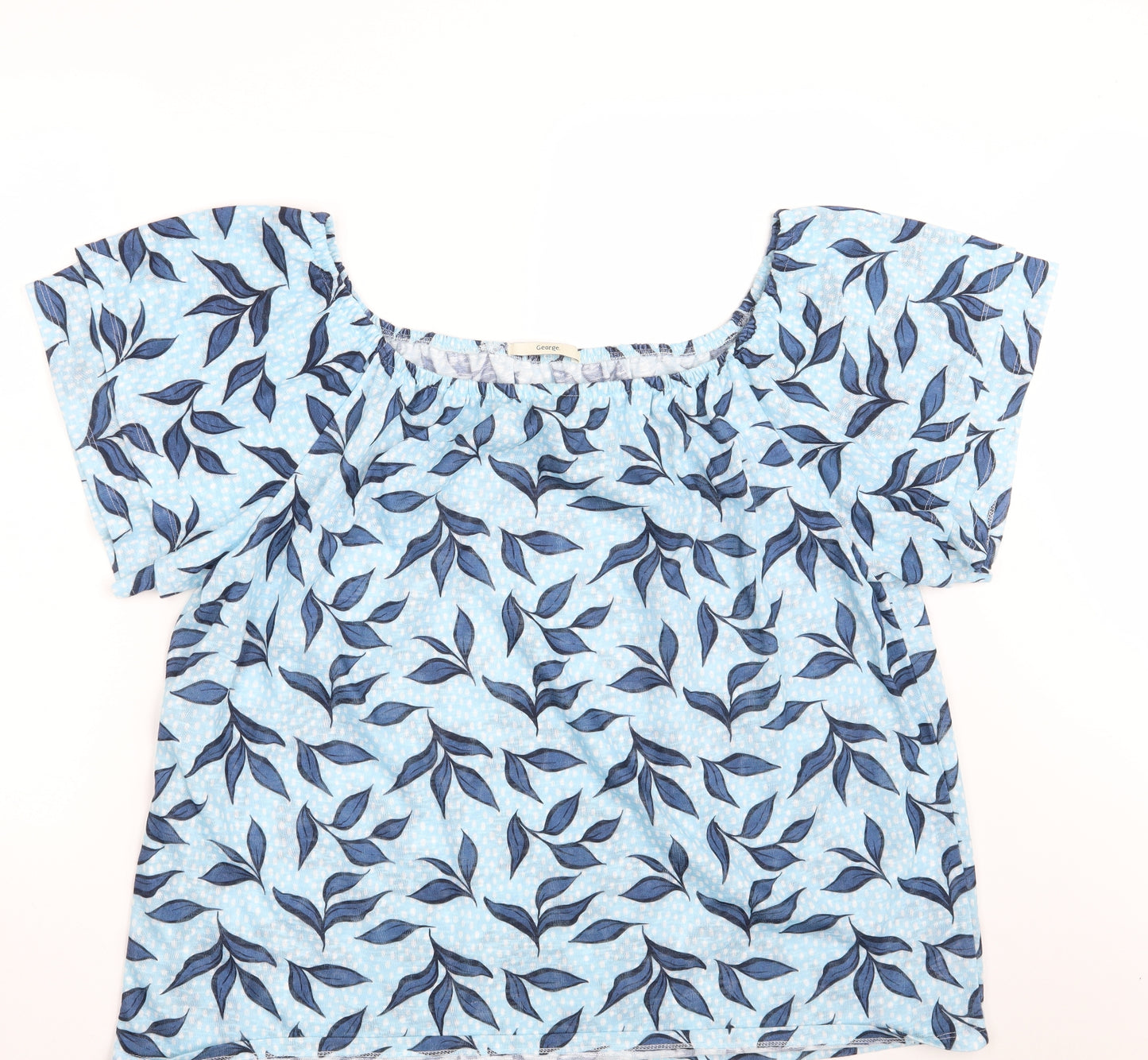 George Womens Blue Floral  Basic Blouse Size 22