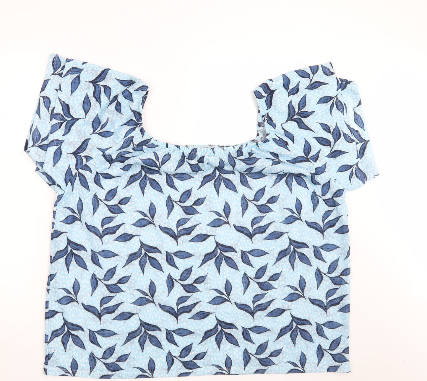 George Womens Blue Floral  Basic Blouse Size 22