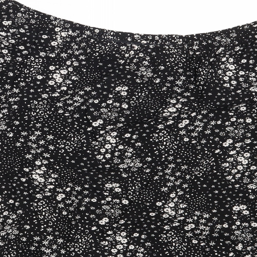 George Womens Black Floral  Basic Blouse Size 22