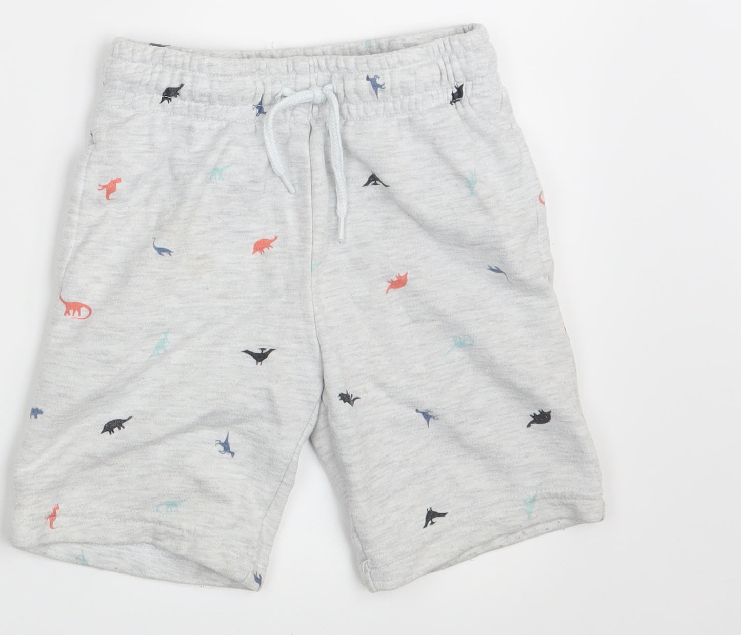 Primark Boys White Animal Print  Sweat Shorts Size 5-6 Years - Waist 20in; Inside  leg 6in