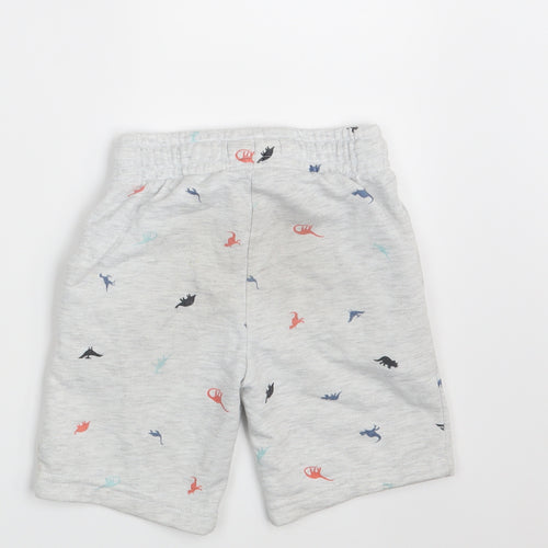 Primark Boys White Animal Print  Sweat Shorts Size 5-6 Years - Waist 20in; Inside  leg 6in