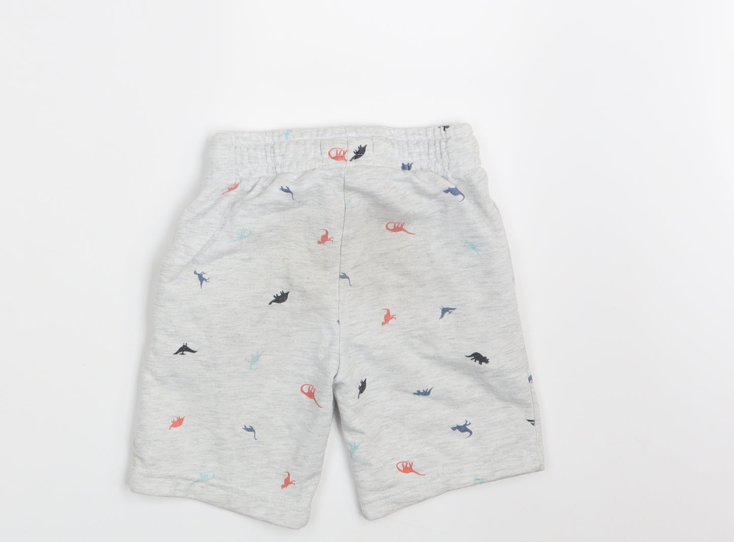 Primark Boys White Animal Print  Sweat Shorts Size 5-6 Years - Waist 20in; Inside  leg 6in