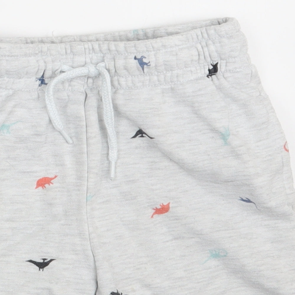 Primark Boys White Animal Print  Sweat Shorts Size 5-6 Years - Waist 20in; Inside  leg 6in