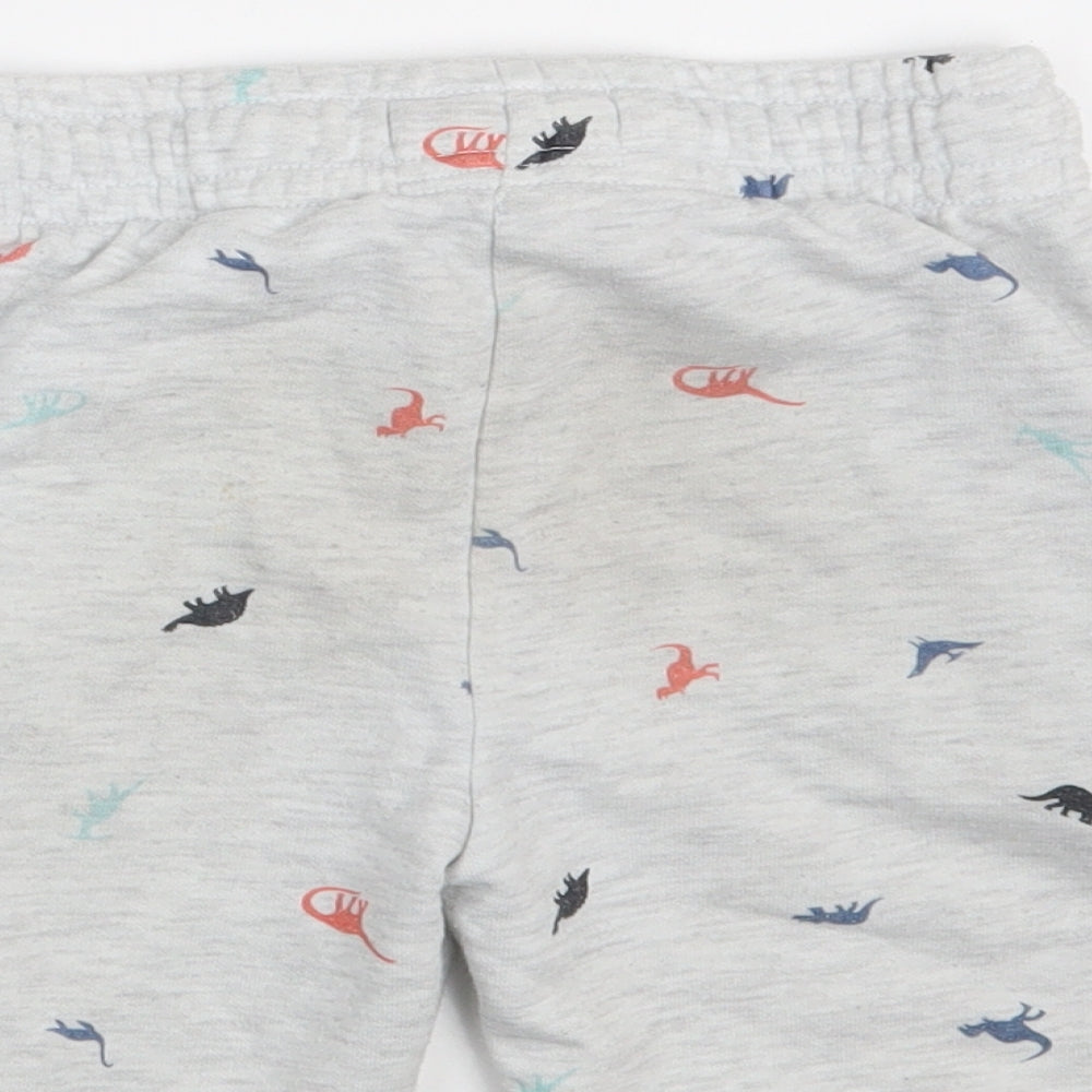 Primark Boys White Animal Print  Sweat Shorts Size 5-6 Years - Waist 20in; Inside  leg 6in