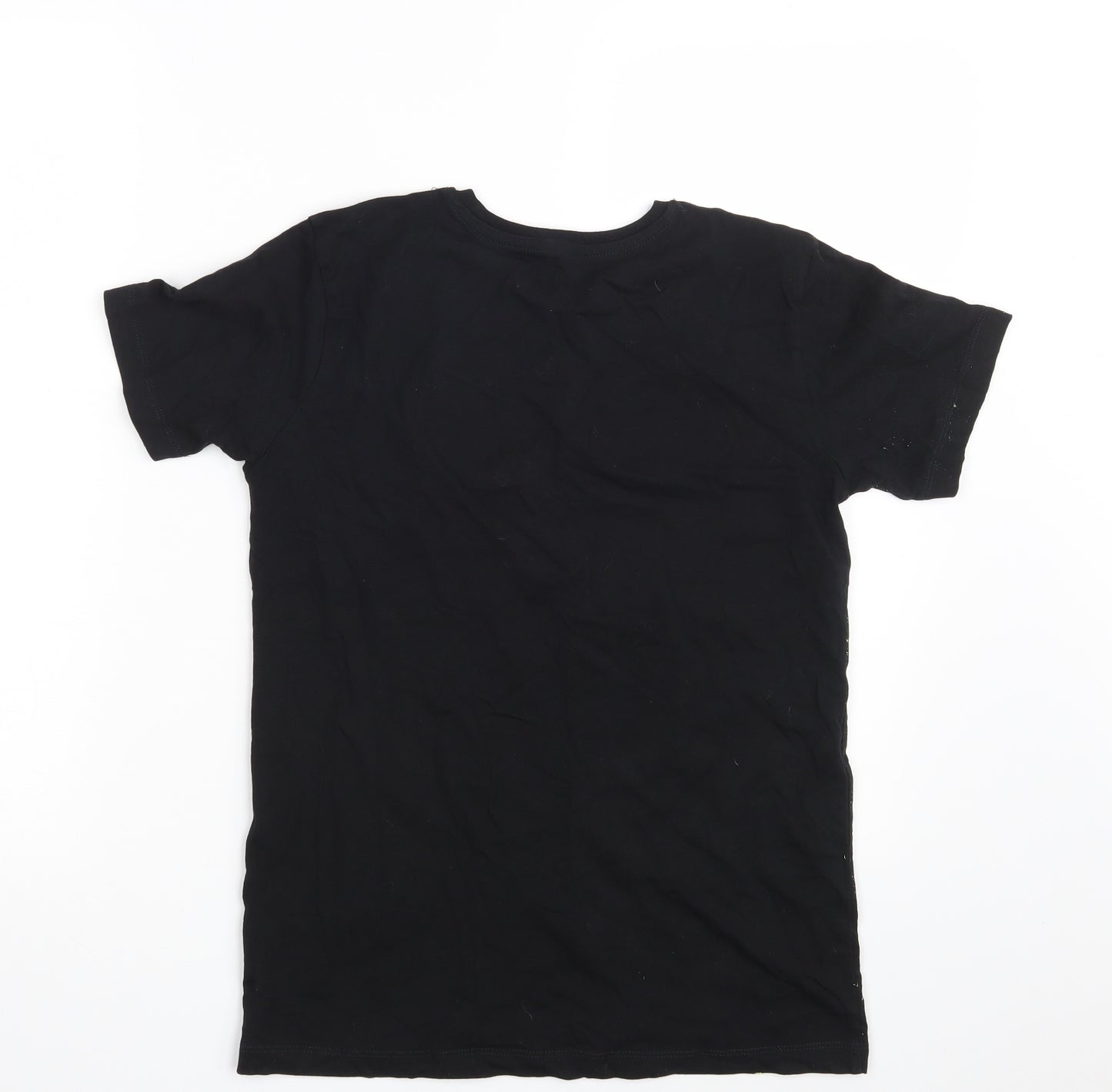 Preworn Boys Black   Basic T-Shirt Size 12-13 Years  - Spooky
