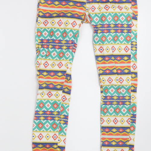 Toxik3 Womens Multicoloured Argyle/Diamond Denim Skinny Jeans Size 10 L30 in