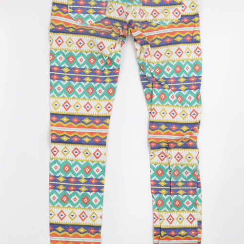 Toxik3 Womens Multicoloured Argyle/Diamond Denim Skinny Jeans Size 10 L30 in