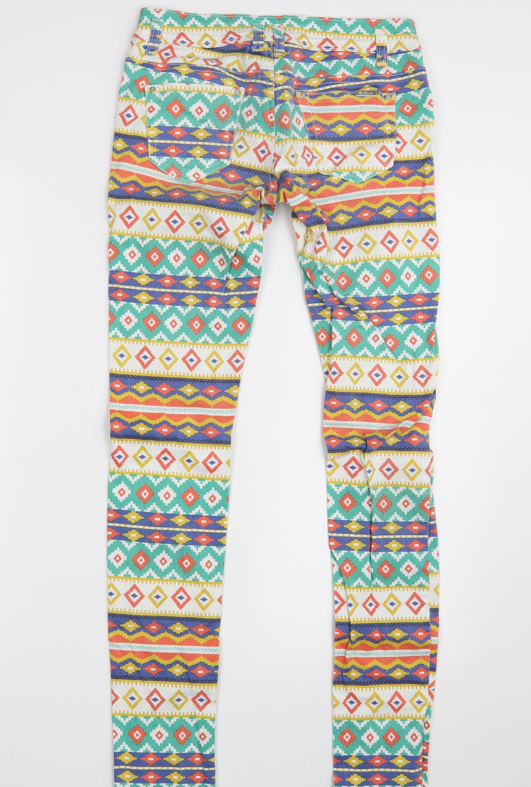 Toxik3 Womens Multicoloured Argyle/Diamond Denim Skinny Jeans Size 10 L30 in
