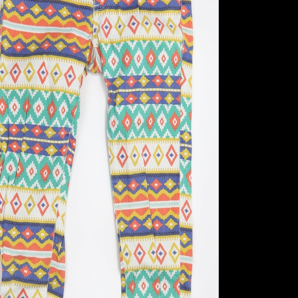 Toxik3 Womens Multicoloured Argyle/Diamond Denim Skinny Jeans Size 10 L30 in