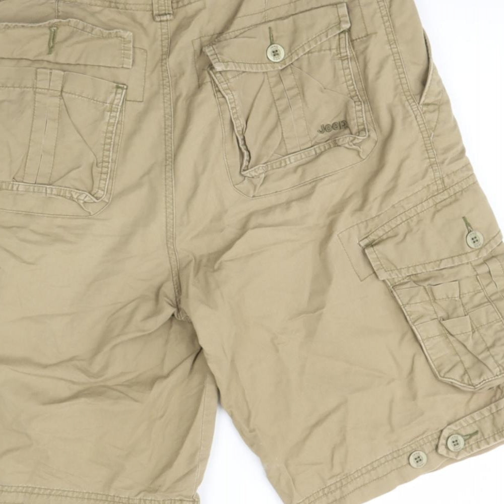 Jeep Mens Beige   Chino Shorts Size 32
