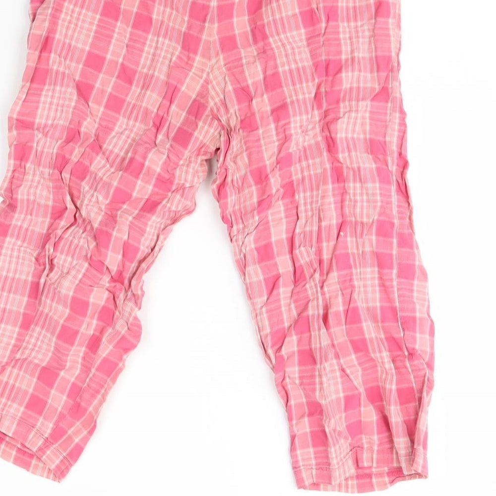 F&F Womens Pink Check  Cami Pyjama Pants Size 8