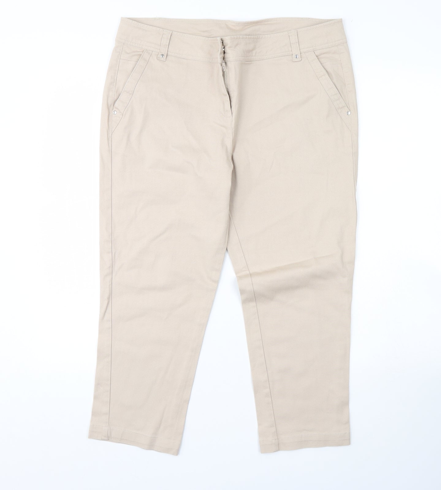 Wallis Womens Beige   Cropped Jeans Size 16 L24 in