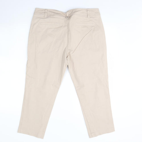 Wallis Womens Beige   Cropped Jeans Size 16 L24 in