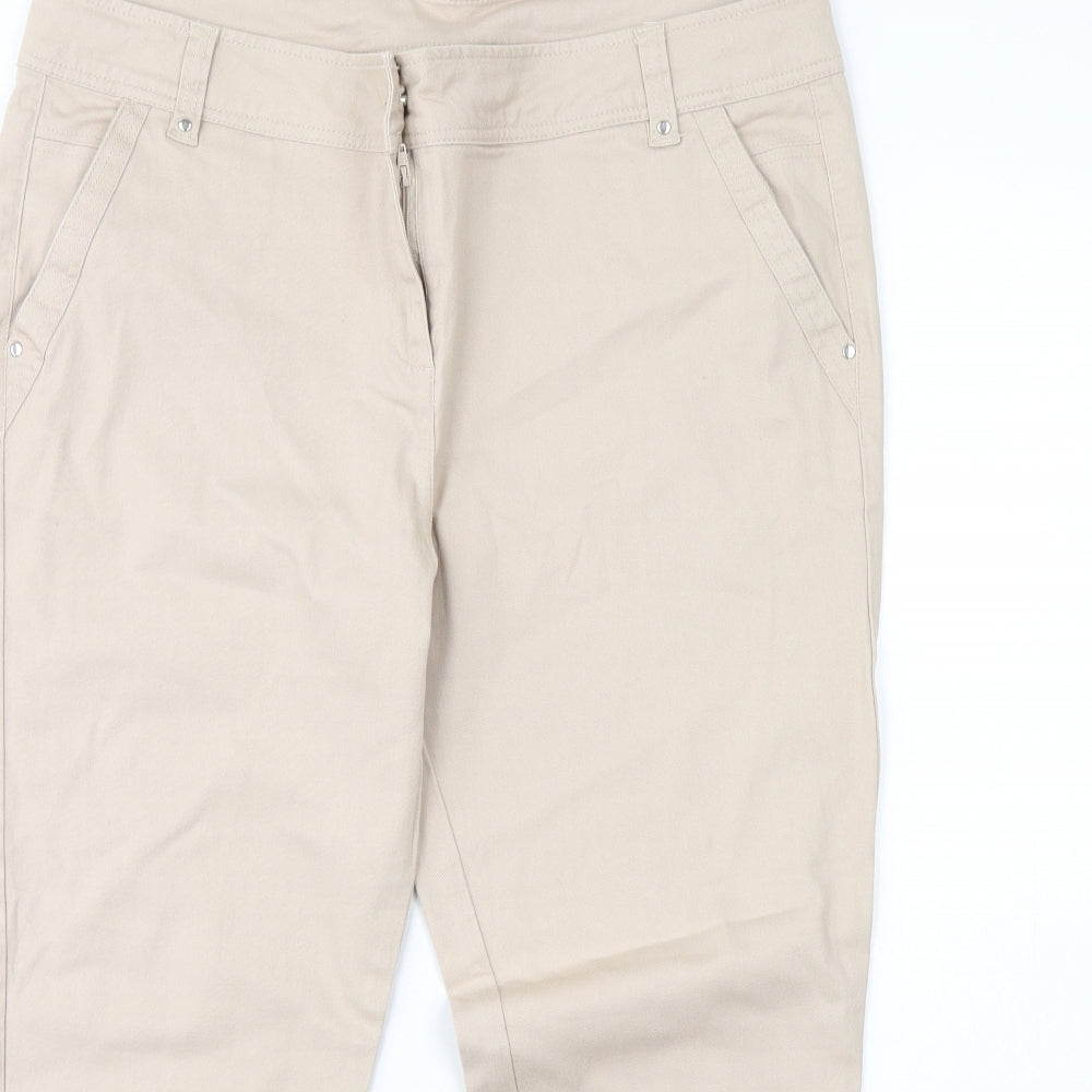 Wallis Womens Beige   Cropped Jeans Size 16 L24 in