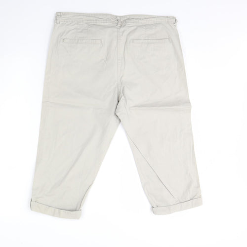 M&s Womens Beige   Cropped Trousers Size 14 L20 in