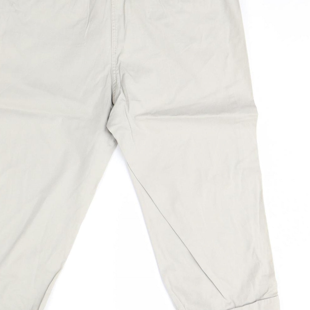 M&s Womens Beige   Cropped Trousers Size 14 L20 in