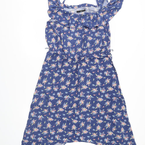 George Womens Blue Floral  Fit & Flare  Size 16