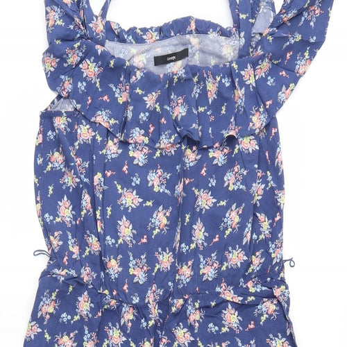 George Womens Blue Floral  Fit & Flare  Size 16
