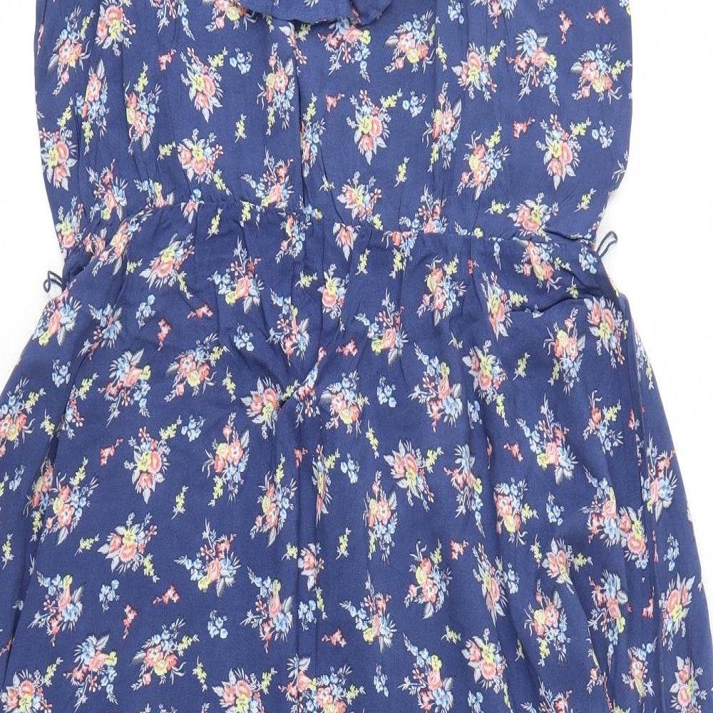 George Womens Blue Floral  Fit & Flare  Size 16