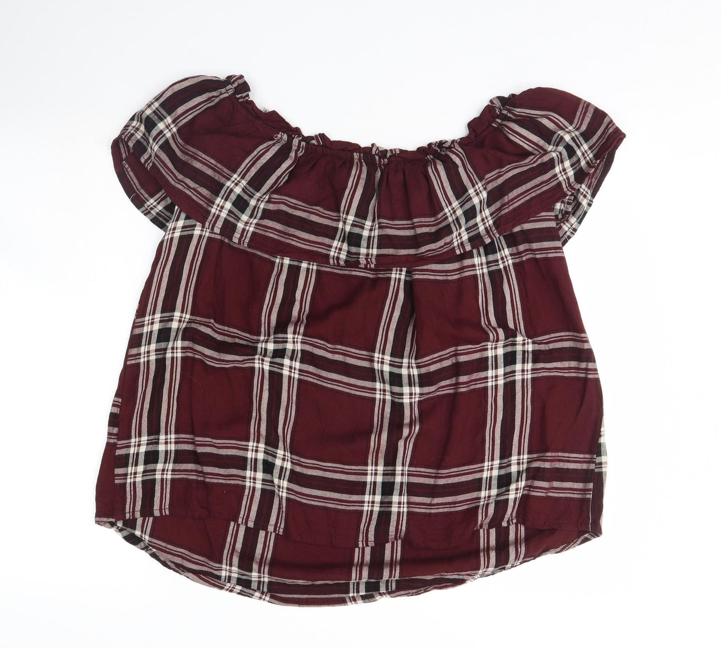 New Look Womens Purple Check  Basic Blouse Size 10