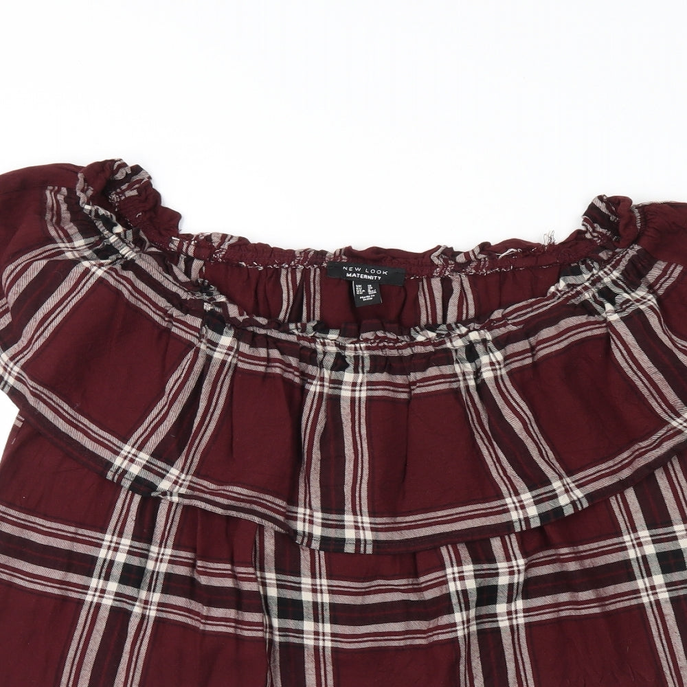 New Look Womens Purple Check  Basic Blouse Size 10