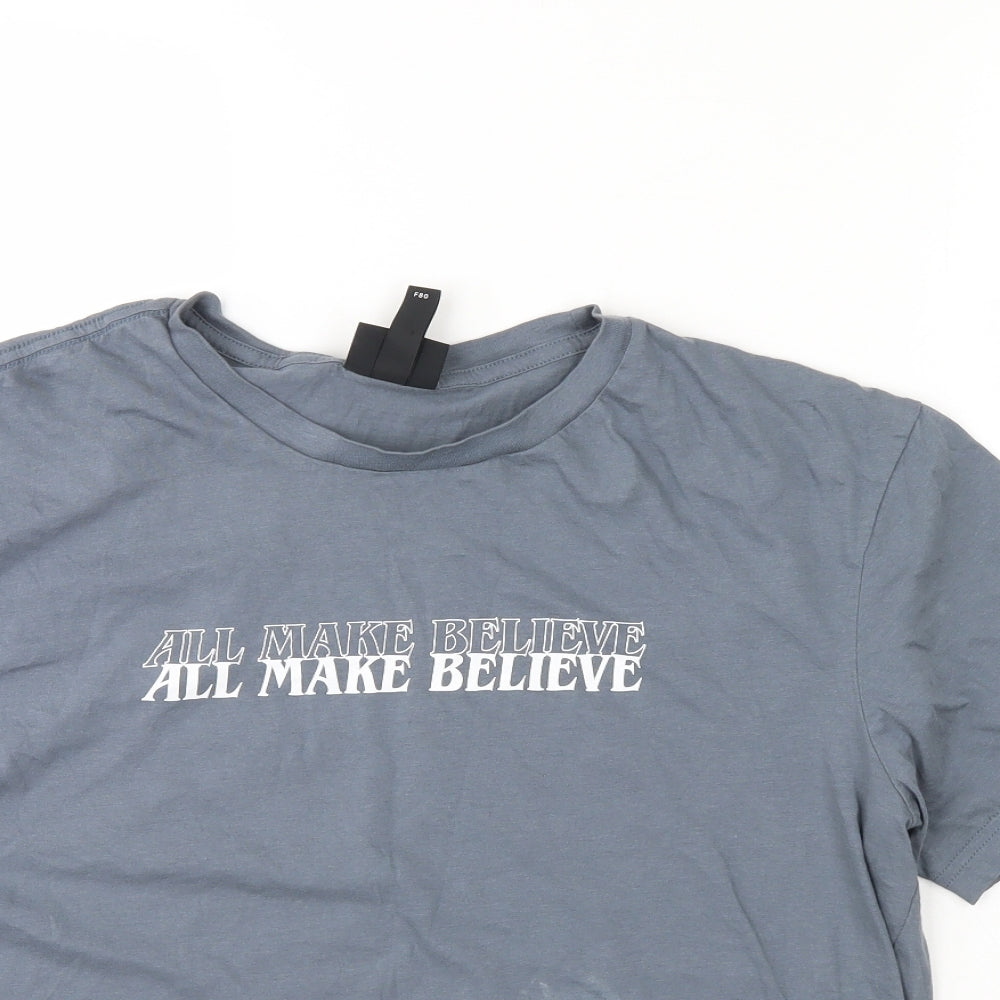 H&M Womens Grey   Basic T-Shirt Size L