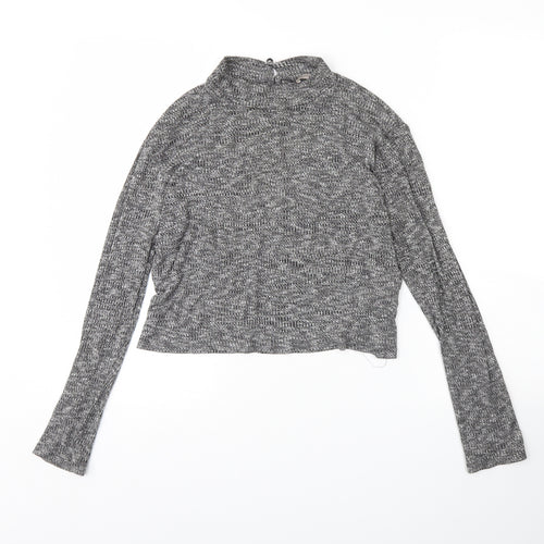 Atmosphere Womens Grey Herringbone  Basic Blouse Size 14