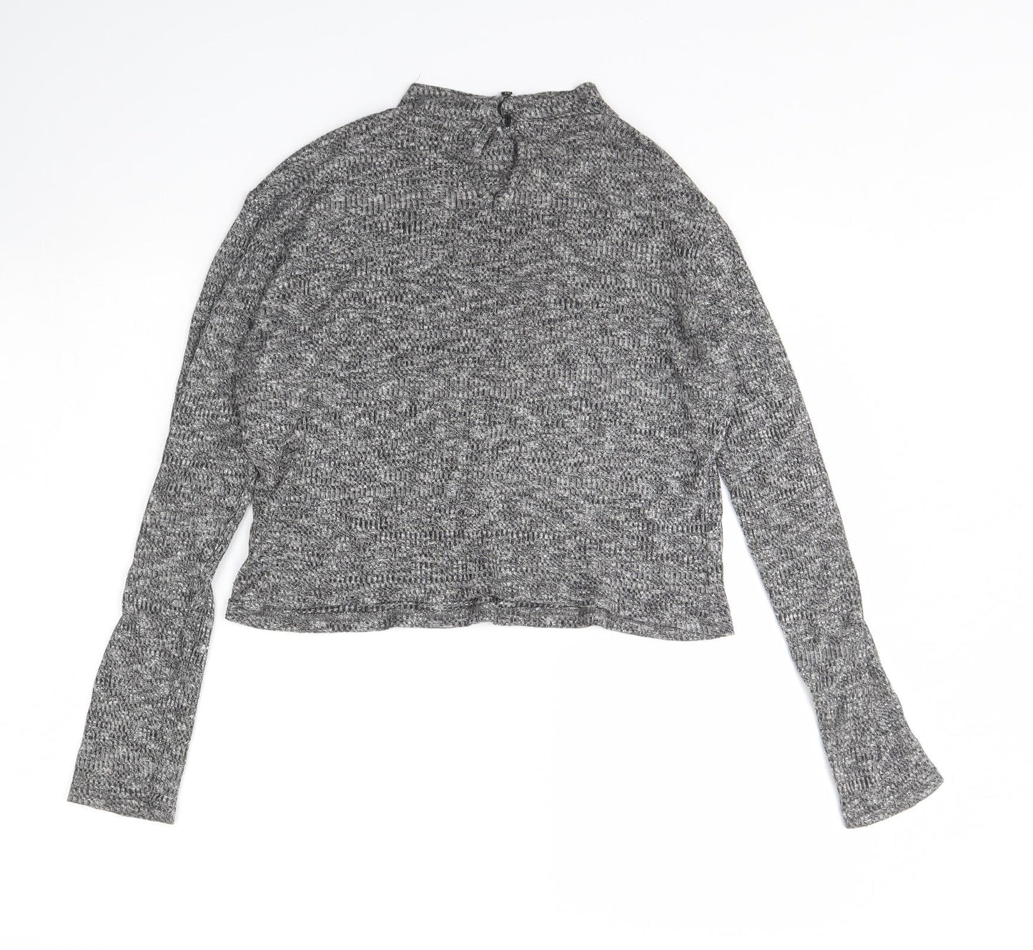 Atmosphere Womens Grey Herringbone  Basic Blouse Size 14