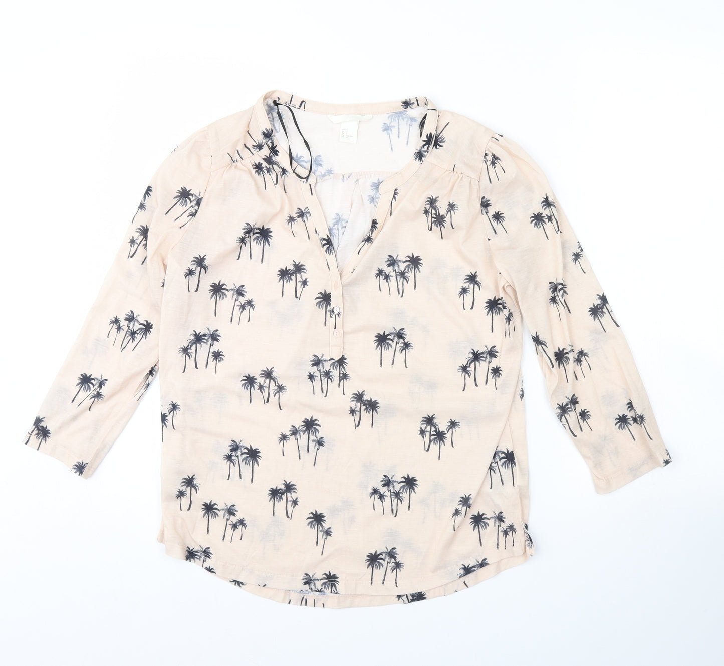 H&M Womens Beige Floral  Basic Blouse Size S
