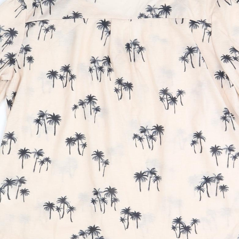 H&M Womens Beige Floral  Basic Blouse Size S