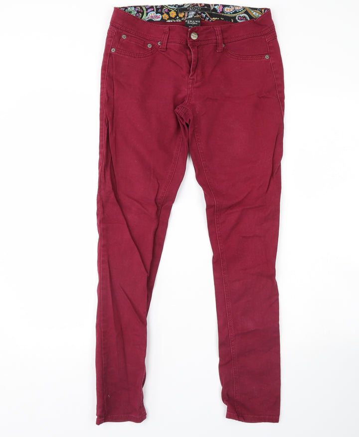Domaine Womens Pink Denim Skinny Jeans Size S L29 in