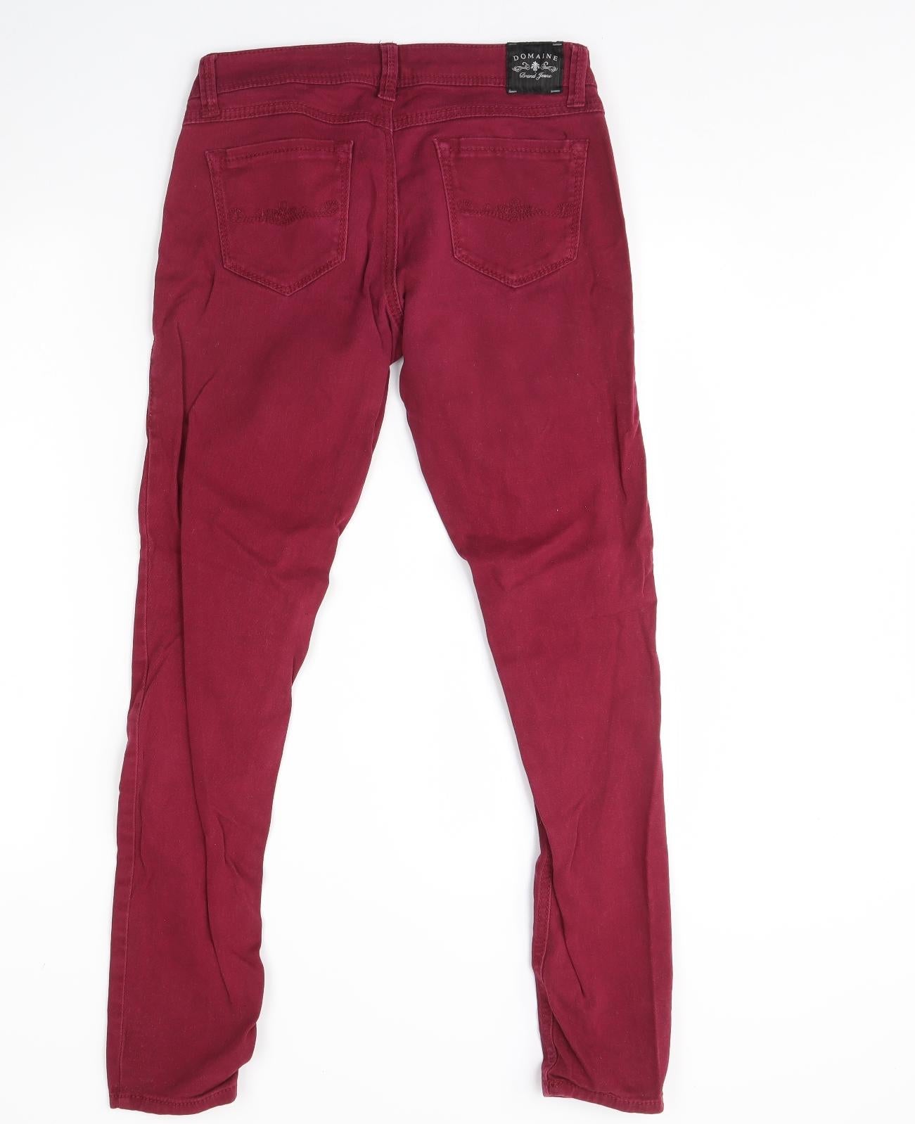Domaine Womens Pink  Denim Skinny Jeans Size S L29 in