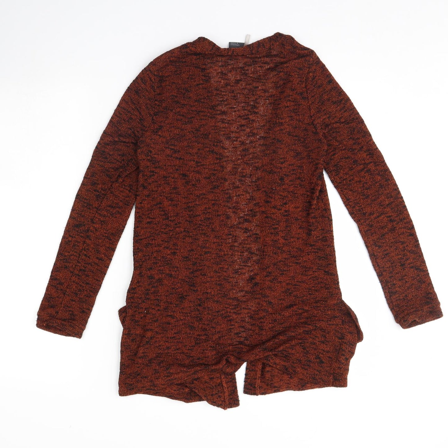 Sparkle & Fade Womens Orange Herringbone  Cardigan Jumper Size S