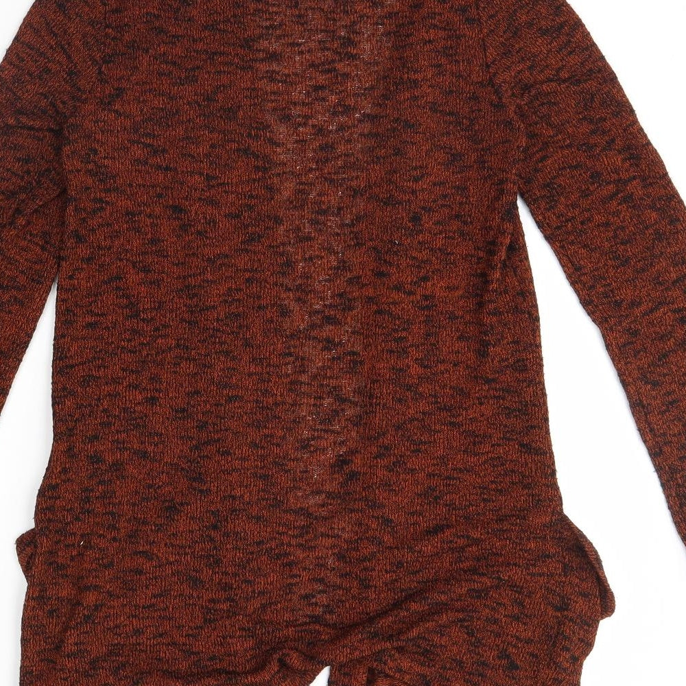 Sparkle & Fade Womens Orange Herringbone  Cardigan Jumper Size S