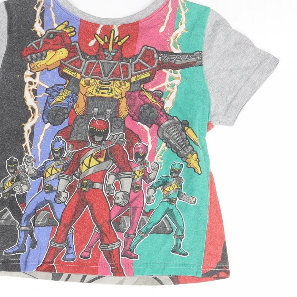 George Boys Grey   Basic T-Shirt Size 4 Years  - power rangers