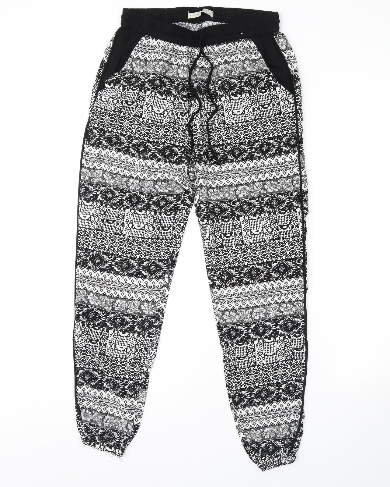 Atmosphere Womens Black Fair Isle  Trousers  Size 10 L30 in